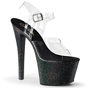 Nero 18 cm Pleaser SKY-308MG scintillare sandali con tacco
