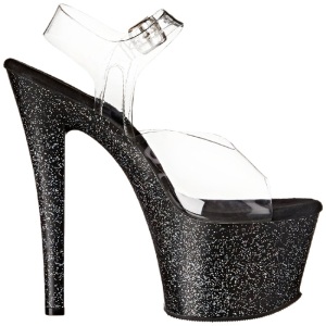Nero 18 cm Pleaser SKY-308MG scintillare sandali con tacco
