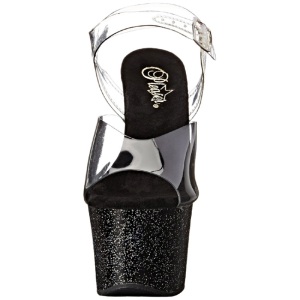Nero 18 cm Pleaser SKY-308MG scintillare sandali con tacco