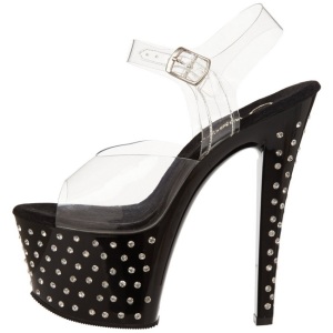Nero 18 cm Pleaser STARDUST-708 Tacchi Alti Plateau