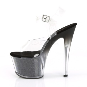 Nero 18 cm SKY-308G-T scintillare plateau sandali donna con tacco
