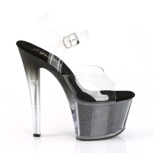 Nero 18 cm SKY-308G-T scintillare plateau sandali donna con tacco