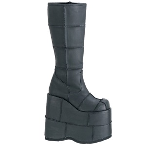 Nero 18 cm STACK-301 stivali demonia unisex - stivali da cyberpunk