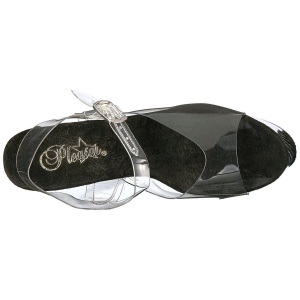 Nero 20 cm FLAMINGO-808SRS Sandali Donna Plateau di Cristallo