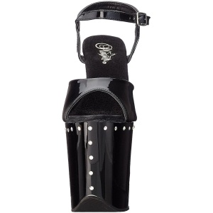 Nero 20 cm FLAMINGO-809ABLS Sandali Donna Plateau di Cristallo
