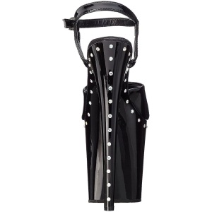 Nero 20 cm FLAMINGO-809ABLS Sandali Donna Plateau di Cristallo