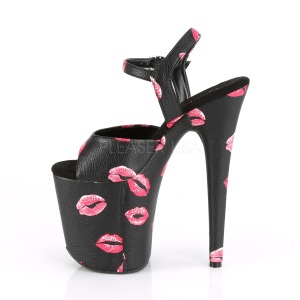 Nero 20 cm FLAMINGO-809KISSES tacco alto pleaser con plateau