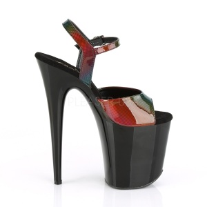 Nero 20 cm FLAMINGO-809RBDT Ologramma plateau sandali donna con tacco