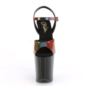 Nero 20 cm FLAMINGO-809RBDT Ologramma plateau sandali donna con tacco