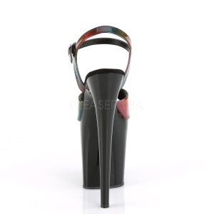 Nero 20 cm FLAMINGO-809RBDT Ologramma plateau sandali donna con tacco