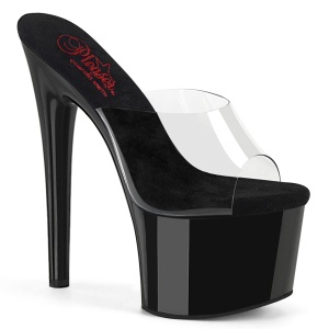 Nero 20 cm PASSION-701 ciabattine tacco alto exotic pole