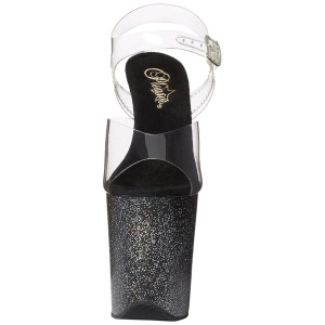 Nero 20 cm Pleaser FLAMINGO-808MG scintillare sandali con tacco