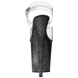 Nero 20 cm Pleaser FLAMINGO-808MG scintillare sandali con tacco