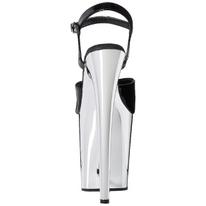 Nero 20 cm Pleaser FLAMINGO-809 Tacchi Alti Cromo Plateau