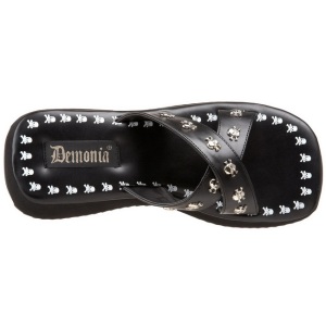 Nero 6,5 cm FLIP-05 Gotico Plateau Infradito Donna