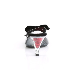 Nero 7,5 cm BELLE-301BOW Pinup scarpe ciabattine con farfallino