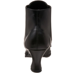 Nero 7 cm VICTORIAN-35 Stivaletti Stringati Tacco Alto Donna
