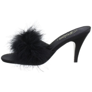 Nero 8 cm AMOUR-03 piume di marabu Mules Scarpe