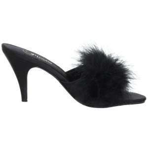 Nero 8 cm AMOUR-03 piume di marabu Mules Scarpe