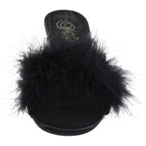 Nero 8 cm AMOUR-03 piume di marabu Mules Scarpe