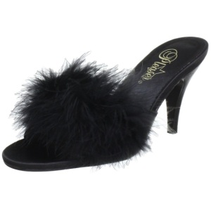 Nero 8 cm AMOUR-03 piume di marabu Mules Scarpe