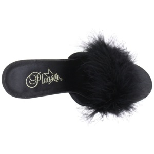Nero 8 cm AMOUR-03 piume di marabu Mules Scarpe