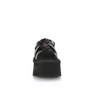 Nero 9 cm DemoniaCult FUNN-15-2 ciabattine piattaforma emo gothic