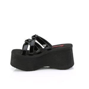 Nero 9 cm DemoniaCult FUNN-15-2 ciabattine piattaforma emo gothic