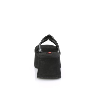 Nero 9 cm DemoniaCult FUNN-15-2 ciabattine piattaforma emo gothic