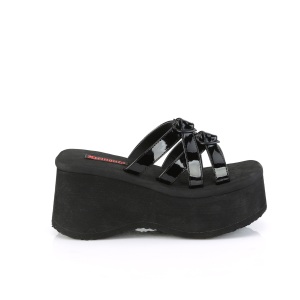 Nero 9 cm DemoniaCult FUNN-15-2 ciabattine piattaforma emo gothic