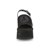 Nero 9 cm DemoniaCult FUNN-32 sandali con plateau lolita emo