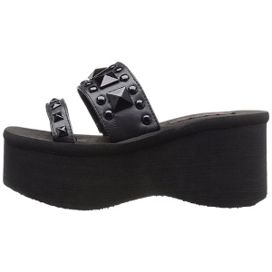 Nero 9 cm FUNN-18 Gotico Plateau Infradito Donna