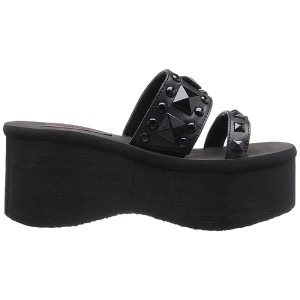 Nero 9 cm FUNN-18 Gotico Plateau Infradito Donna