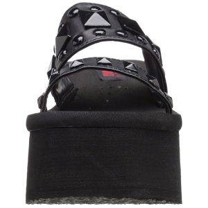 Nero 9 cm FUNN-18 Gotico Plateau Infradito Donna