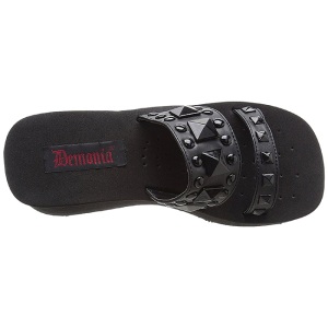 Nero 9 cm FUNN-18 Gotico Plateau Infradito Donna