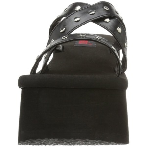 Nero 9 cm FUNN-19 Gotico Plateau Infradito Donna