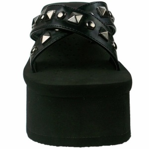 Nero 9 cm FUNN-29 Gotico Plateau Infradito Donna