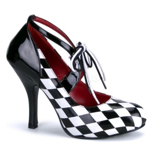 Nero Bianco 10,5 cm HARLEQUIN-03 Scarpe da donna con tacco altissime