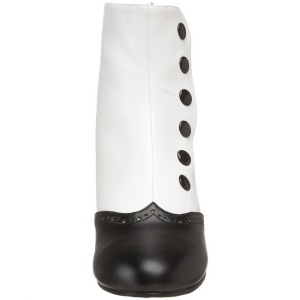 Nero Bianco 5 cm FLORA-1023 Stivaletti Donna Basso