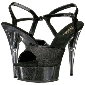 Nero Brillare 15 cm DELIGHT-609-5G Tacchi Alti Plateau