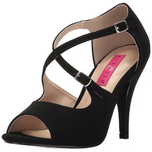 Nero Ecopelle 10 cm DREAM-412 grandi taglie sandali donna