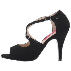 Nero Ecopelle 10 cm DREAM-412 grandi taglie sandali donna