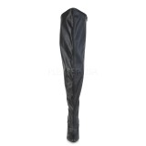 Nero Ecopelle 13 cm stivali sopra il ginocchio elasticizzati con gambale largo
