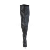 Nero Ecopelle 13 cm stivali sopra il ginocchio elasticizzati con gambale largo