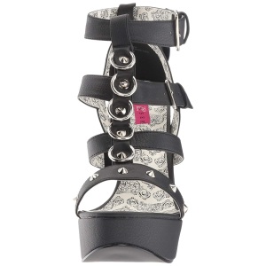 Nero Ecopelle 14,5 cm Burlesque TEEZE-42W tacco alto per piedi larghi da uomo