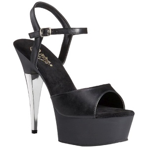 Nero Ecopelle 15 cm CAPTIVA-609 Plateau Tacchi Alti a Spillo