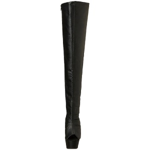 Nero Ecopelle 15 cm DELIGHT-3019 plateau suola stivali alti lunghi con tacco