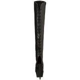 Nero Ecopelle 15 cm DELIGHT-3019 plateau suola stivali alti lunghi con tacco