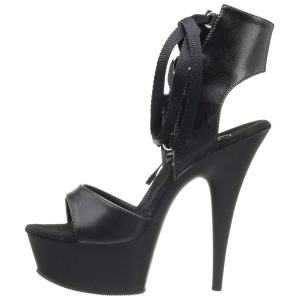 Nero Ecopelle 15 cm DELIGHT-600-14 sandali pleaser con plateau
