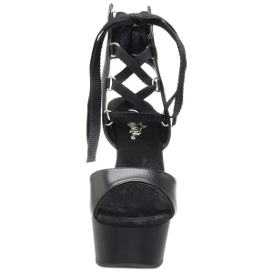 Nero Ecopelle 15 cm DELIGHT-600-14 sandali pleaser con plateau
